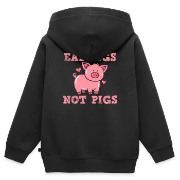 Vegan Vegan Vegan - Kinder Premium Organic Zip Hoodie - Schwarz - Hinten - AI Model Kid Male (0cm)