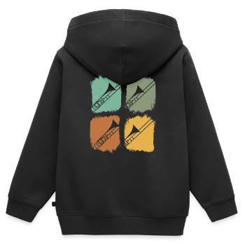 Posaunist Instrument - Kinder Premium Organic Zip Hoodie - Schwarz - Hinten - AI Model Kid Male (0cm)
