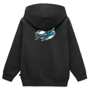 Modellflug - Kinder Premium Organic Zip Hoodie - Schwarz - Hinten - AI Model Kid Male (0cm)