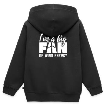Énergie éolienne - Sweat Premium à capuche zippé enfant bio - noir - Dos - AI Model Kid Male (0cm)