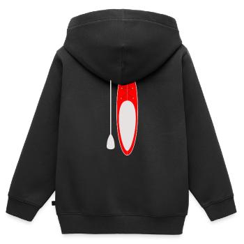 SUP Sportler - Kinder Premium Organic Zip Hoodie - Schwarz - Hinten - AI Model Kid Male (0cm)