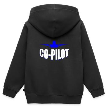 Flugzeug Luftfahrt Copilot - Kinder Premium Organic Zip Hoodie - Schwarz - Hinten - AI Model Kid Male (0cm)