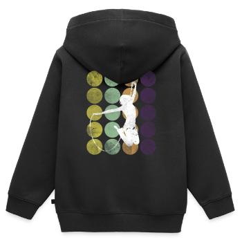 Vintage Retro Jump Rope Seilspringen - Kinder Premium Organic Zip Hoodie - Schwarz - Hinten - AI Model Kid Male (0cm)