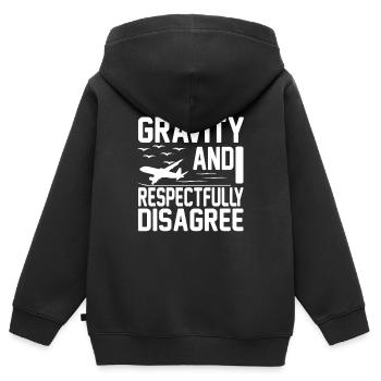 Flugzeug Pilot Geschenk I Flugsport Flieger - Kinder Premium Organic Zip Hoodie - Schwarz - Hinten - AI Model Kid Male (0cm)