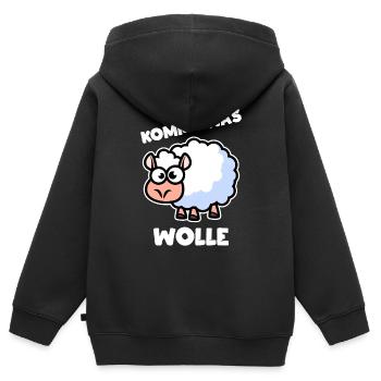 Komme Was Wolle - Kinder Premium Organic Zip Hoodie - Schwarz - Hinten - AI Model Kid Male (0cm)