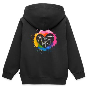 Kunst Pinsel - Kinder Premium Organic Zip Hoodie - Schwarz - Hinten - AI Model Kid Male (0cm)
