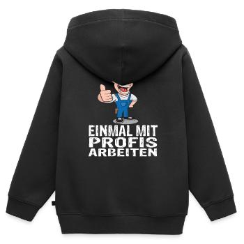 Handwerker - Kinder Premium Organic Zip Hoodie - Schwarz - Hinten - AI Model Kid Male (0cm)