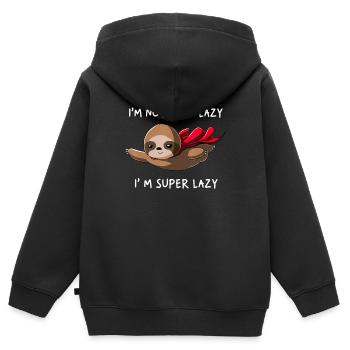 In Not Just Lazy In Super Lazy Sloth Sloth Lazy Cu - Kids Premium Organic Zip-up Hoodie - black - Back - AI Model Kid Male (0cm)