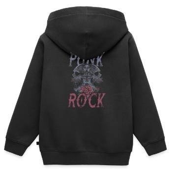 Punk Punkrocker Totenkopf Punks Punker Musik - Kinder Premium Organic Zip Hoodie - Schwarz - Hinten - AI Model Kid Male (0cm)