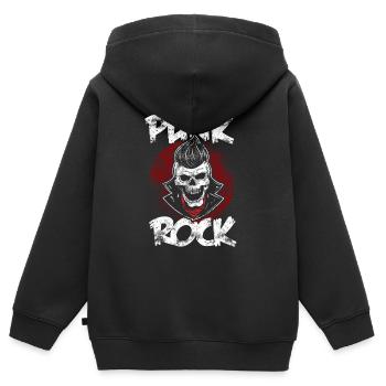 Punk Punrkocker Skull Punks Punk Music - Sweat Premium à capuche zippé enfant bio - noir - Dos - AI Model Kid Male (0cm)