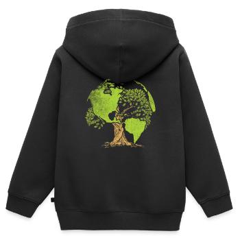 Earth Day Planet - Kinder Premium Organic Zip Hoodie - Schwarz - Hinten - AI Model Kid Male (0cm)