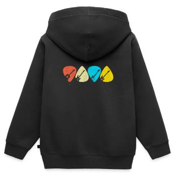 Retro Picking Gitarren - Kinder Premium Organic Zip Hoodie - Schwarz - Hinten - AI Model Kid Male (0cm)