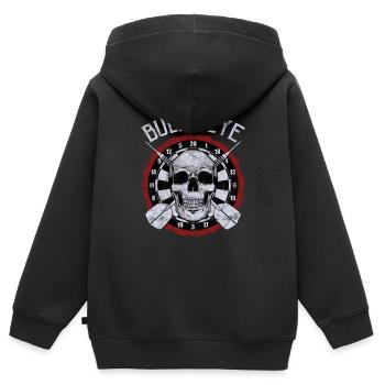 Dart Bullseye - Kinder Premium Organic Zip Hoodie - Schwarz - Hinten - AI Model Kid Male (0cm)