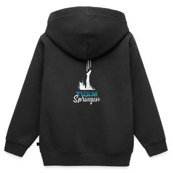 Sprungbrett Turmspringen - Kinder Premium Organic Zip Hoodie - Schwarz - Hinten - AI Model Kid Male (0cm)