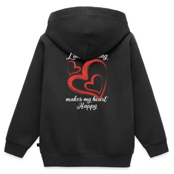 Coeur de linedance - Sweat Premium à capuche zippé enfant bio - noir - Dos - AI Model Kid Male (0cm)