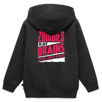 Zombie - Sweat Premium à capuche zippé enfant bio - noir - Dos - AI Model Kid Male (0cm)