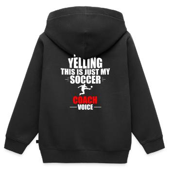 Fußball Fußballer Fußballspiel Soccer Football - Kinder Premium Organic Zip Hoodie - Schwarz - Hinten - AI Model Kid Male (0cm)
