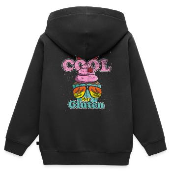 Blé sans gluten - Sweat Premium à capuche zippé enfant bio - noir - Dos - AI Model Kid Male (0cm)
