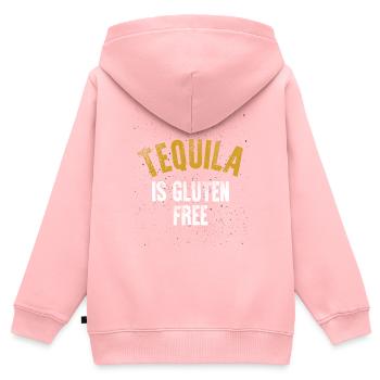 Sans gluten - Sweat Premium à capuche zippé enfant bio - rose - Dos - AI Model Kid Female (0cm)