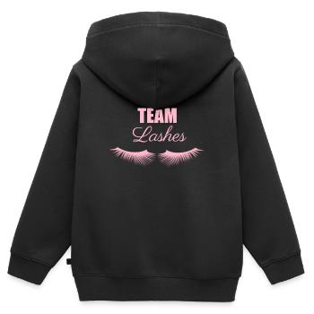 Cils d'équipe - Sweat Premium à capuche zippé enfant bio - noir - Dos - AI Model Kid Male (0cm)