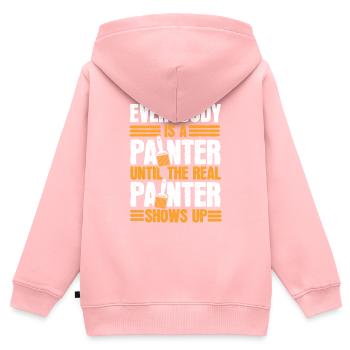 Maler - Kinder Premium Organic Zip Hoodie - Rosa - Hinten - AI Model Kid Female (0cm)