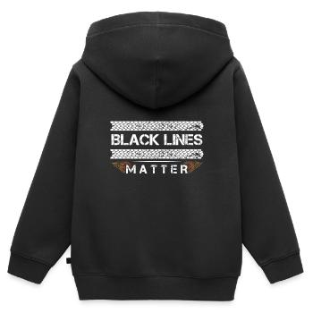 Black Lines Matter Vehicle Racing Car Burnout Raci - Sweat Premium à capuche zippé enfant bio - noir - Dos - AI Model Kid Male (0cm)