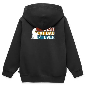 Best Cat Dad Ever I Bester Katzenpapa der Welt - Kinder Premium Organic Zip Hoodie - Schwarz - Hinten - AI Model Kid Male (0cm)