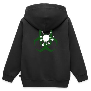 Virus Corona - Sweat Premium à capuche zippé enfant bio - noir - Dos - AI Model Kid Male (0cm)