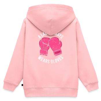 Muay Thai - Kinder Premium Organic Zip Hoodie - Rosa - Hinten - AI Model Kid Female (0cm)