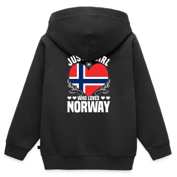 Norwegen Norweger - Kinder Premium Organic Zip Hoodie - Schwarz - Hinten - AI Model Kid Male (0cm)