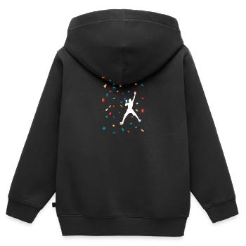 Klettern - Bouldern Boulder - Kinder Premium Organic Zip Hoodie - Schwarz - Hinten - AI Model Kid Male (0cm)