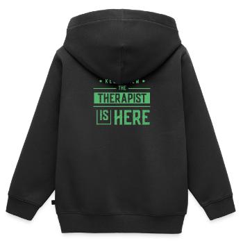 Therapeutin Therapeut Team Therapeuten Therapie - Kinder Premium Organic Zip Hoodie - Schwarz - Hinten - AI Model Kid Male (0cm)