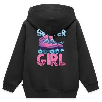 Patins à roulettes patinage à roulettes - Sweat Premium à capuche zippé enfant bio - noir - Dos - AI Model Kid Male (0cm)