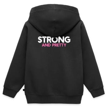 Fitness - Kinder Premium Organic Zip Hoodie - Schwarz - Hinten - AI Model Kid Male (0cm)