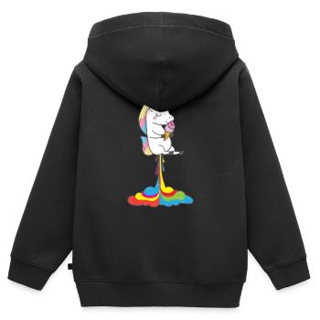 Unicorn unicorns pups - Kids Premium Organic Zip-up Hoodie - black - Back - AI Model Kid Male (0cm)