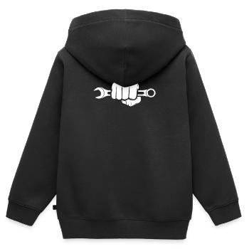 Mechaniker - Kinder Premium Organic Zip Hoodie - Schwarz - Hinten - AI Model Kid Male (0cm)