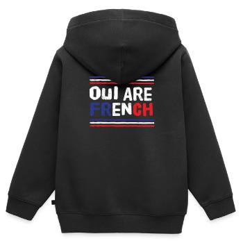 Ja, sind Franzosen - Kinder Premium Organic Zip Hoodie - Schwarz - Hinten - AI Model Kid Male (0cm)