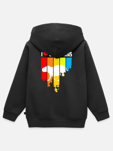 Retro capibara ontwerp - Kinder Premium zip hoodie biologisch - zwart