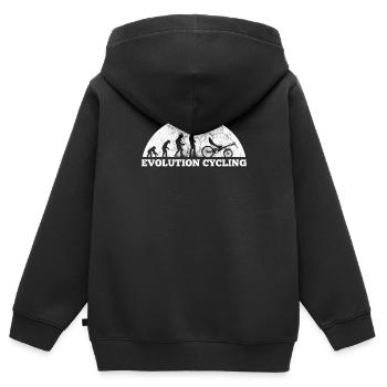 Fahrradtour Liegerad Fahrrad - Kinder Premium Organic Zip Hoodie - Schwarz - Hinten - AI Model Kid Male (0cm)