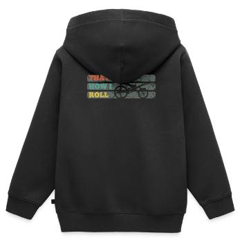 Fahrradtour - Kinder Premium Organic Zip Hoodie - Schwarz - Hinten - AI Model Kid Male (0cm)