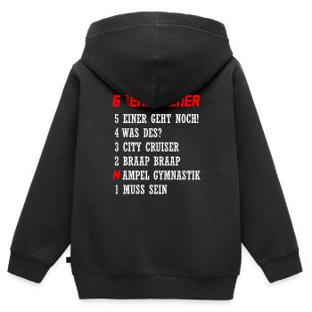 Endgegner Motorrad Fahren Motorradfahrer Geschenk - Kinder Premium Organic Zip Hoodie - Schwarz - Hinten - AI Model Kid Male (0cm)