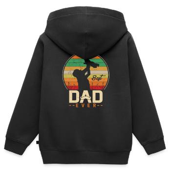 Bester Papa - Kinder Premium Organic Zip Hoodie - Schwarz - Hinten - AI Model Kid Male (0cm)
