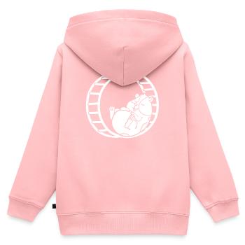 Hamster - Sweat Premium à capuche zippé enfant bio - rose - Dos - AI Model Kid Female (0cm)