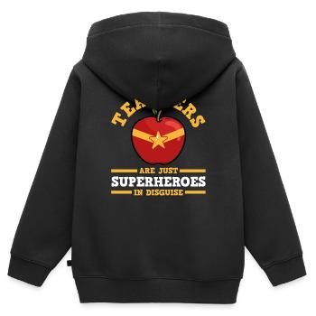 Lehrer Grundschullehrer - Kinder Premium Organic Zip Hoodie - Schwarz - Hinten - AI Model Kid Male (0cm)
