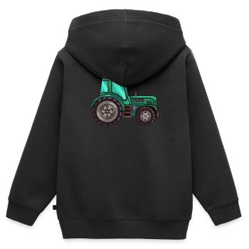 Tractor tractors - Kids Premium Organic Zip-up Hoodie - black - Back - AI Model Kid Male (0cm)