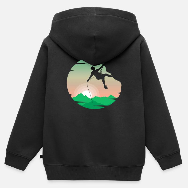 Escalade escalade - Sweat Premium à capuche zippé enfant bio - noir