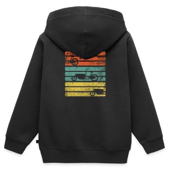 Fahrradkurier Fahrrad - Kinder Premium Organic Zip Hoodie - Schwarz - Hinten - AI Model Kid Male (0cm)