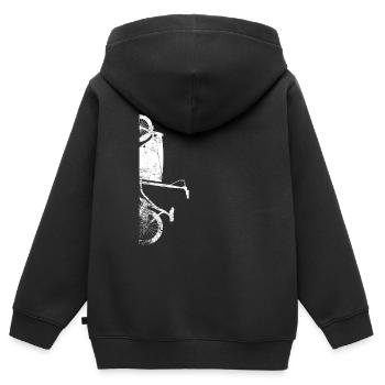 Cooles Fahrradkurier Fahrrad Geschenk - Kinder Premium Organic Zip Hoodie - Schwarz - Hinten - AI Model Kid Male (0cm)