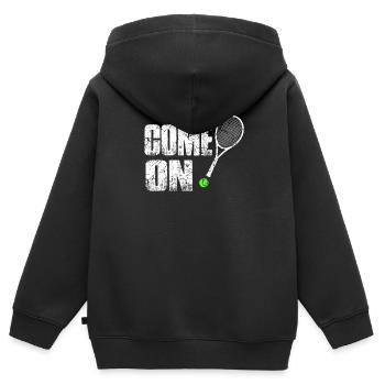 Tennis - Kinder Premium Organic Zip Hoodie - Schwarz - Hinten - AI Model Kid Male (0cm)