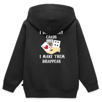 Cadeau de magicien magicien - Sweat Premium à capuche zippé enfant bio - noir - Dos - AI Model Kid Male (0cm)